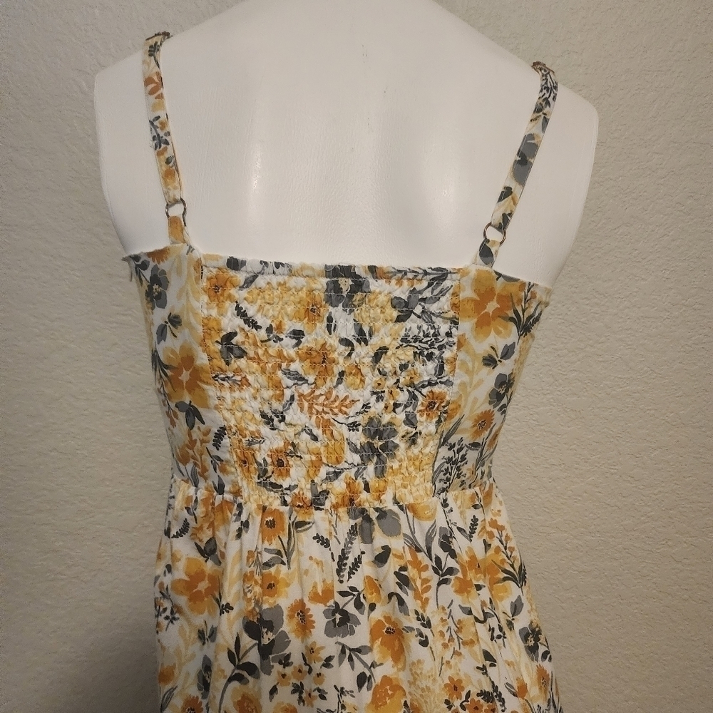 Joie Boho Spaghetti Strap Gold Floral Maxi Dress Size 2 - Picture 3 of 13